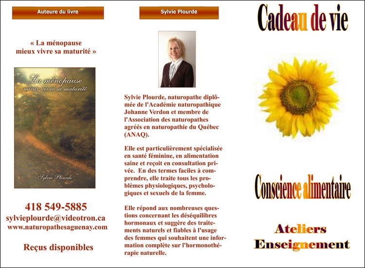 Pamphlet Sylvie Pourde Naturopathe