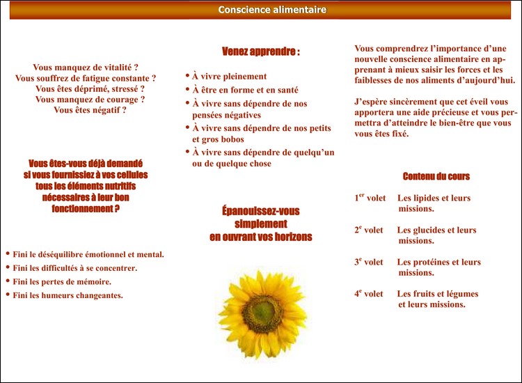 Pamphlet Sylvie Pourde Naturopathe